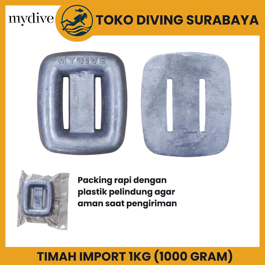 FLOWRIDE - Timah Pemberat Diving MYDIVE 1kg (1000 Gram) / Timah Pemberat Scuba Diving / Pemberat Fre