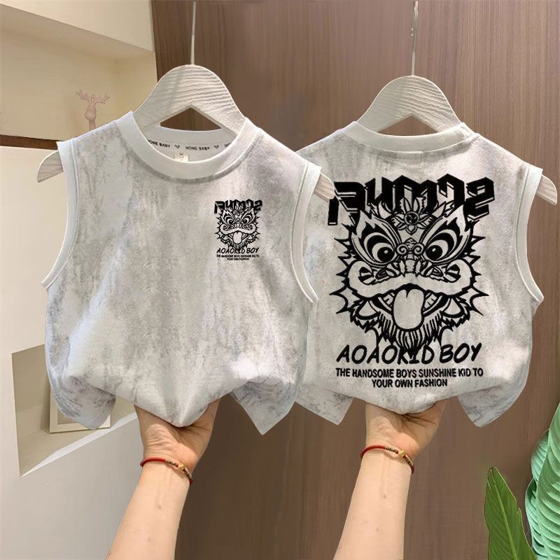 [Kota Dongeng] Rompi Rompi Pinggang Singa Mode Nasional Katun Murni Anak-anak untuk Anak Paruh Baya