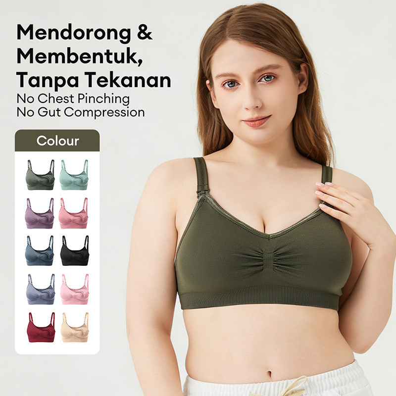 Set Pakaian Dalam Hamil Celana Dalam Jumbo + Bra Menyusui Tanpa Kawat Depan Katun 937&20020
