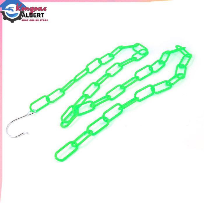 Diskon Hanger Rantai Plastik Warna | Gantungan | Distro | Display | Kait Besi - Hijau
