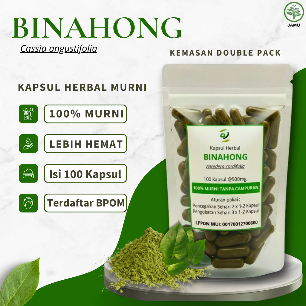 BINAHONG 100 Kapsul Herbal Obat Pengering Luka Pasca Operasi, Caesar, Luka Bakar & Luka Dalam Ampuh