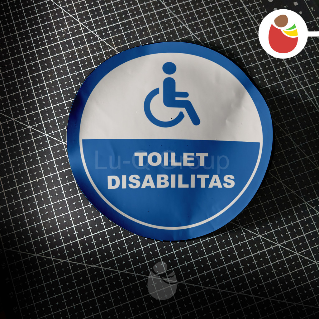 Stiker toilet disabilitas, Simbol toilet disabilitas, Penanda fasilitas umum, Sign age