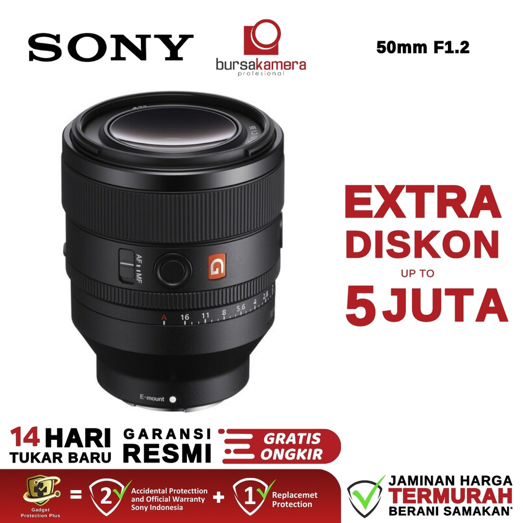 Sony FE 50mm f1.2 GM Lens Original RESMI