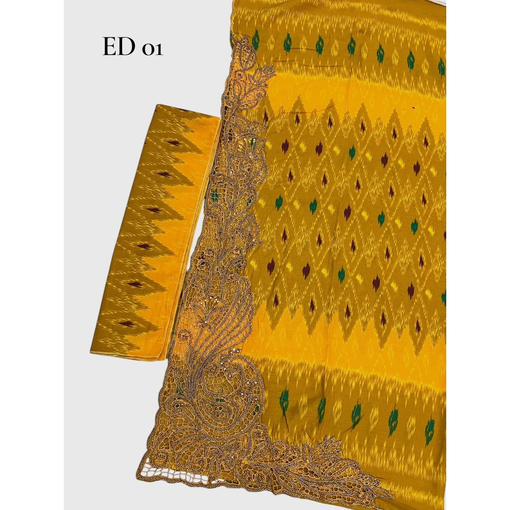 Kamen Lembaran Endek Payet Kerawang Set Selendang