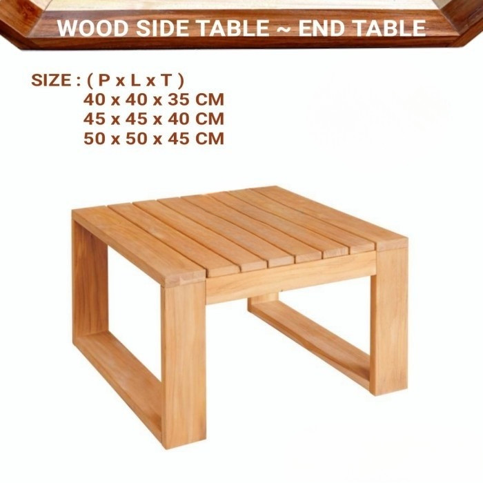 Meja kayu serbaguna meja  monitor stand laptop table meja sudut side - 40 x 40 x 35 cm, KAYU MAHONI