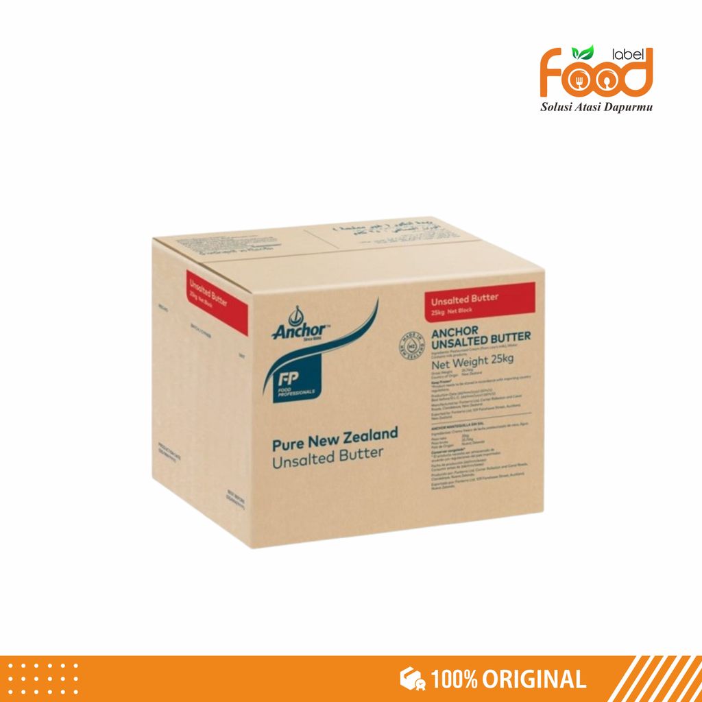 ANCHOR Butter Unsalted 25kg – Mentega Premium Asli untuk Bakery & Pastry Profesional