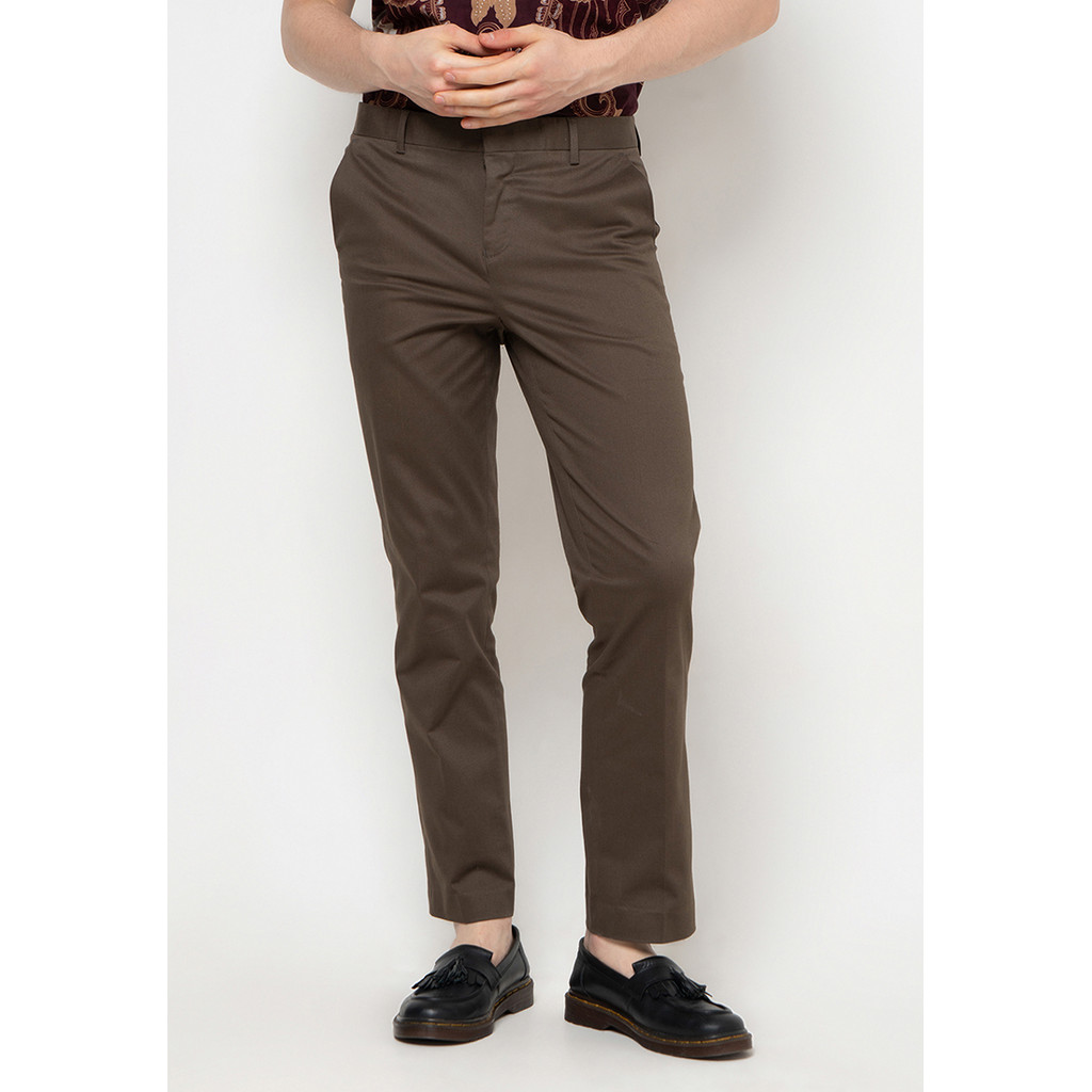 Gianni Visentin Celana Panjang Pria Slim Fit Coklat - 3406
