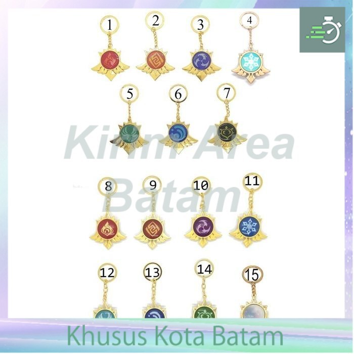 Gantungan kunci 6 cm genshin impact vision mondstadt - 3.electro