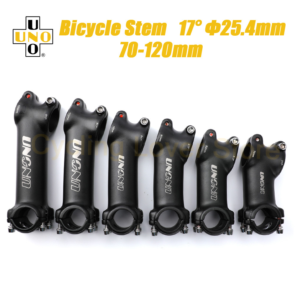 Batang Stang Sepeda UNO 25.4mm MTB Power Stem Riser 17 Derajat Ekstensi Stang Sepeda 70/80/90/100/11