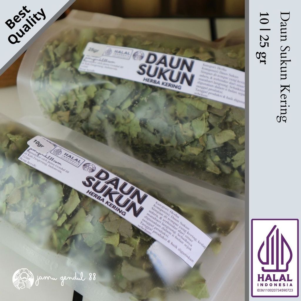 Daun Sukun Kering Cacah - Teh Daun Sukun - Herba Kering by Jamu Gendul 88 Kualitas Premium