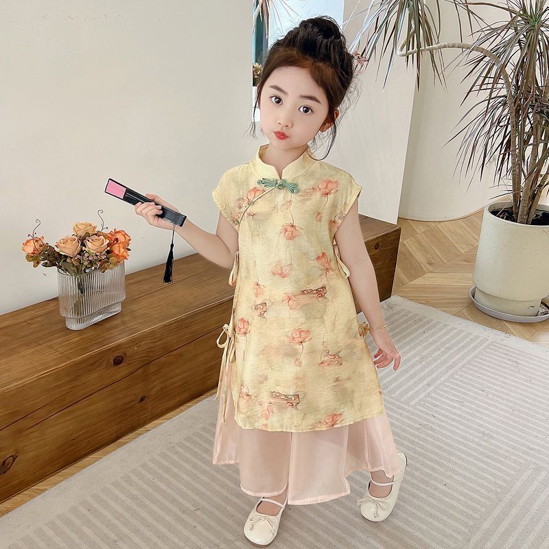 [MIMPI CIAN] Gaya Cina Baru Pakaian Orang Tua Anak Ibu-anak Perempuan Cheongsam Tipis Rok Cheongsam