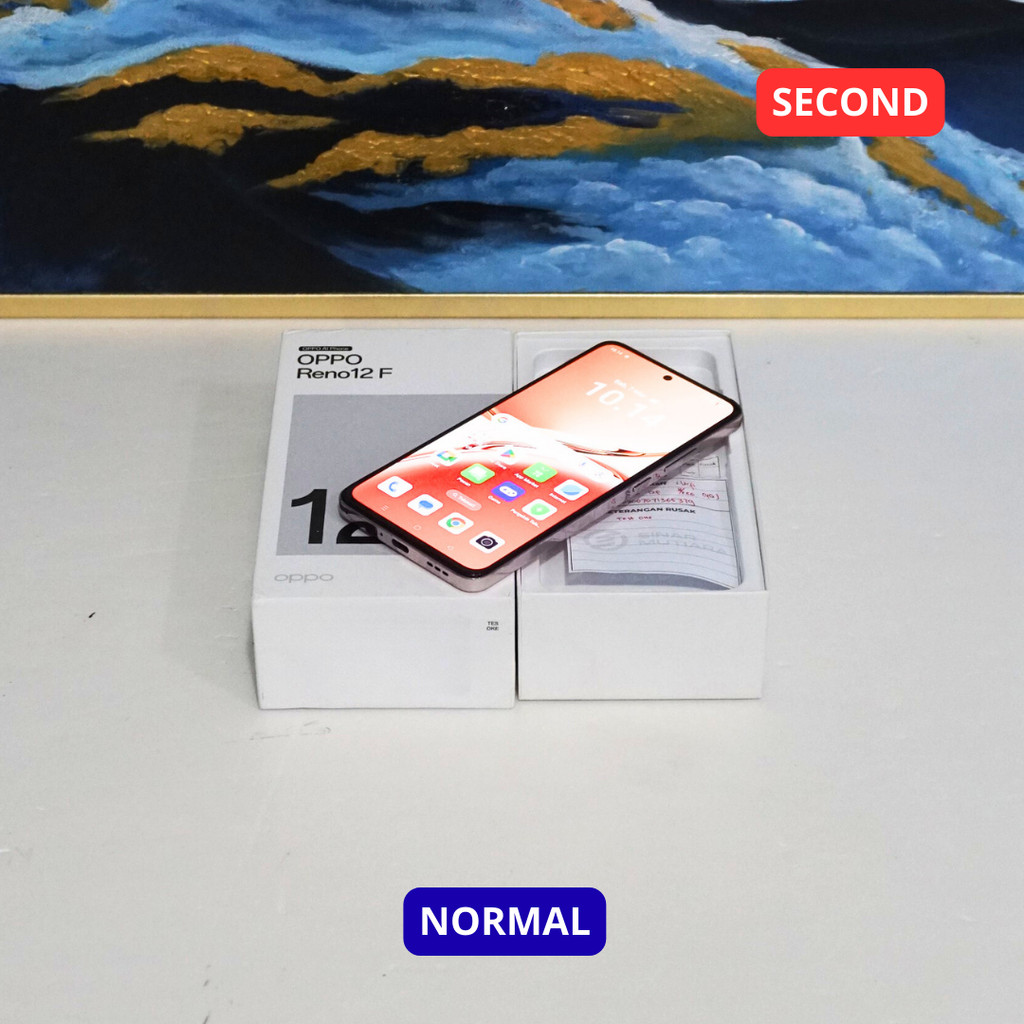 OPPO RENO 12F 8/256 GB (4G) HP SECOND ORIGINAL SINAR MUTIARA CELL