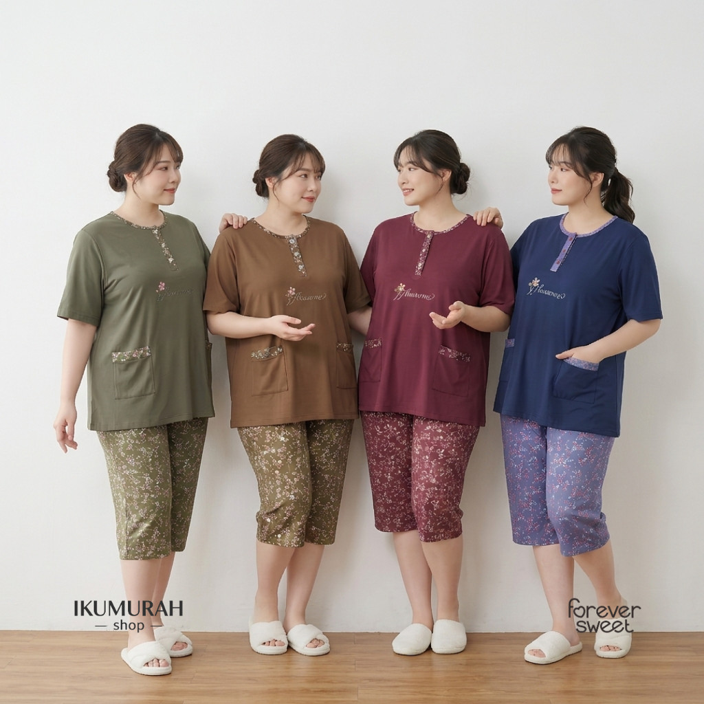 Baju Tidur Baby Doll 5XL Celana Pendek Ikimurahshop X Forever Sweet