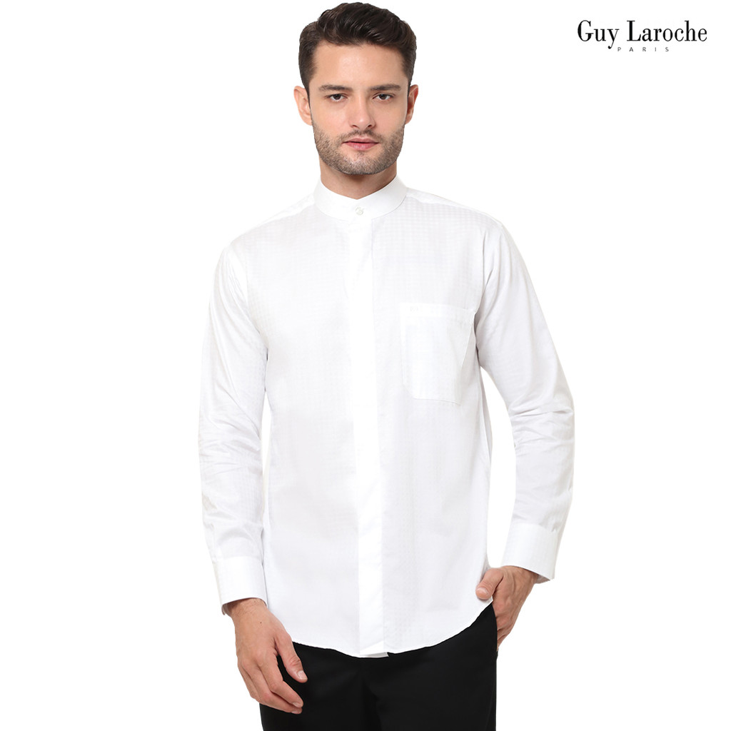 Kemeja Muslim Pria Lengan Panjang Guy Laroche Macarie La Chemise Putih