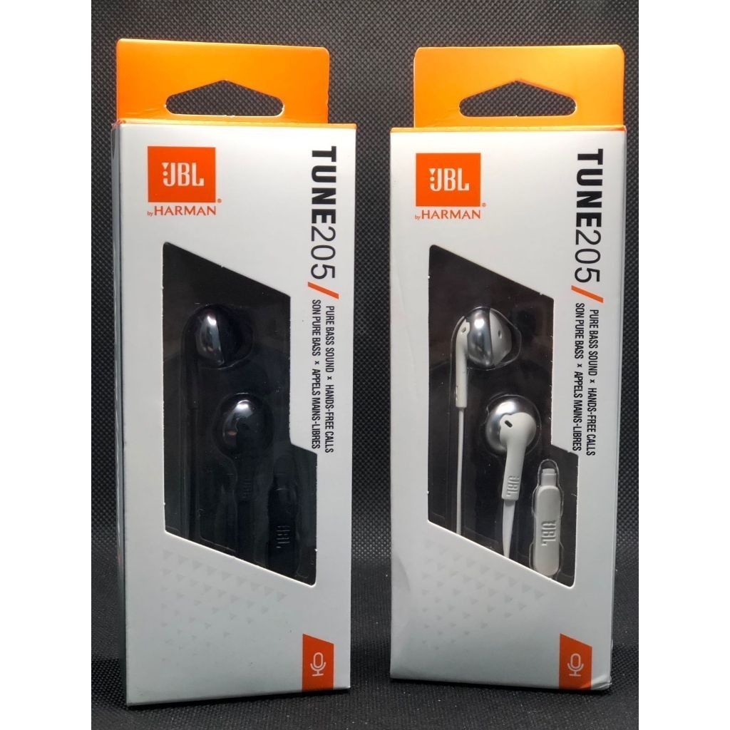TUNE-205 JBL EARPHONE SUPER BASS WITH MICROPHONE BUTTON PREMIUM QUALITY HEADPHONE T205 JBL by Harman