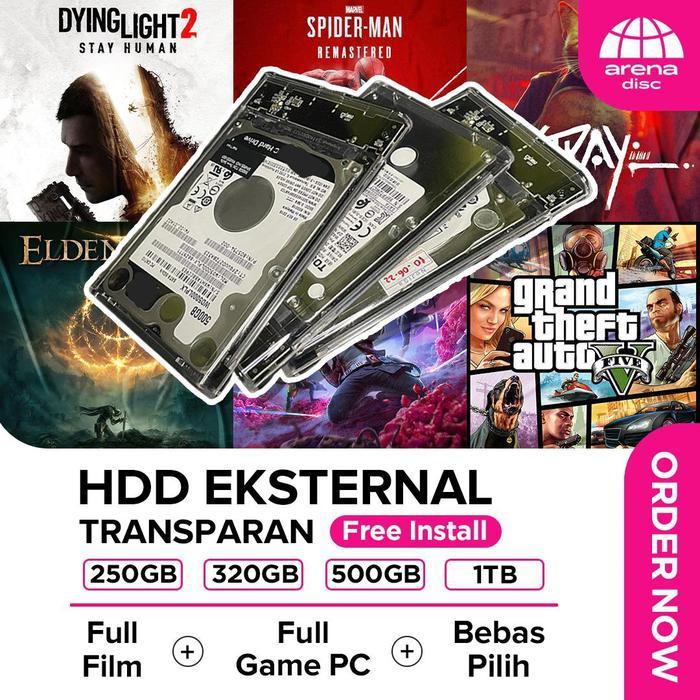Hard Drive HDD Eksternal Transparent PC dan Laptop 320GB 500GB 1TB Bebas Req - 320GB FULL GAME PC