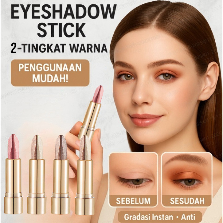 Eyeshadow Stick Gradien Dua Warna/tahan Air/mudah Diaplikasikan/eyeshadow Stick Berlian Emas, Eyesha