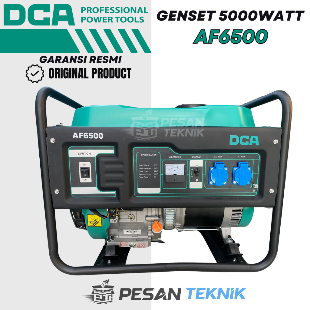 Mesin Genset Bensin Gasoline Generator Set 5000Watt AF 6500 DCA AF6500