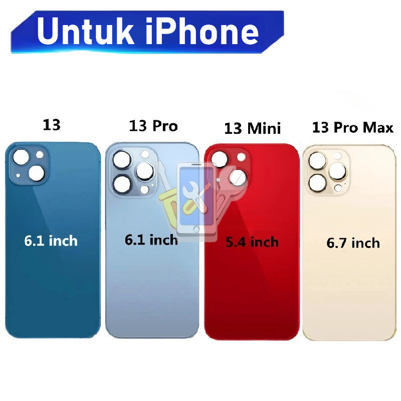Kaca Belakang untuk iPhone 13 Mini Pro 13 Pro Max Pengganti Kaca Belakang Penutup Baterai Belakang
