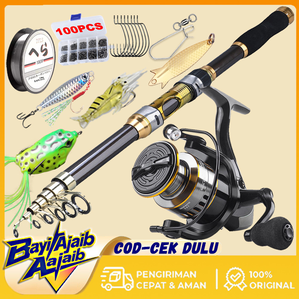 # Beli 1 Dapat 10 # Joran Pancing Carbon 1.65M-3.6M 1 Set Joran Pancing 1 Set Satu Set Reel Pancing 