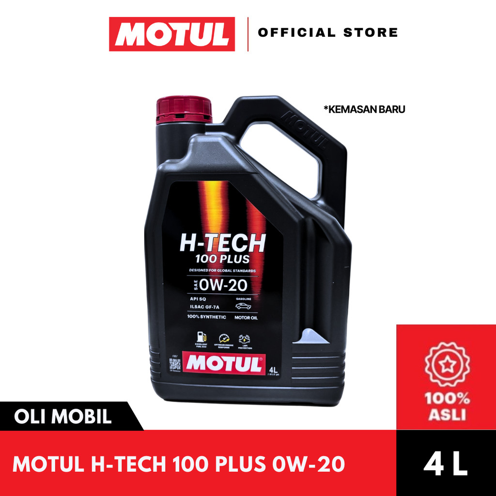 *MOTUL H-TECH 100 PLUS 0W20 (4L)* Oli Mobil 100% Synthetic  - Original