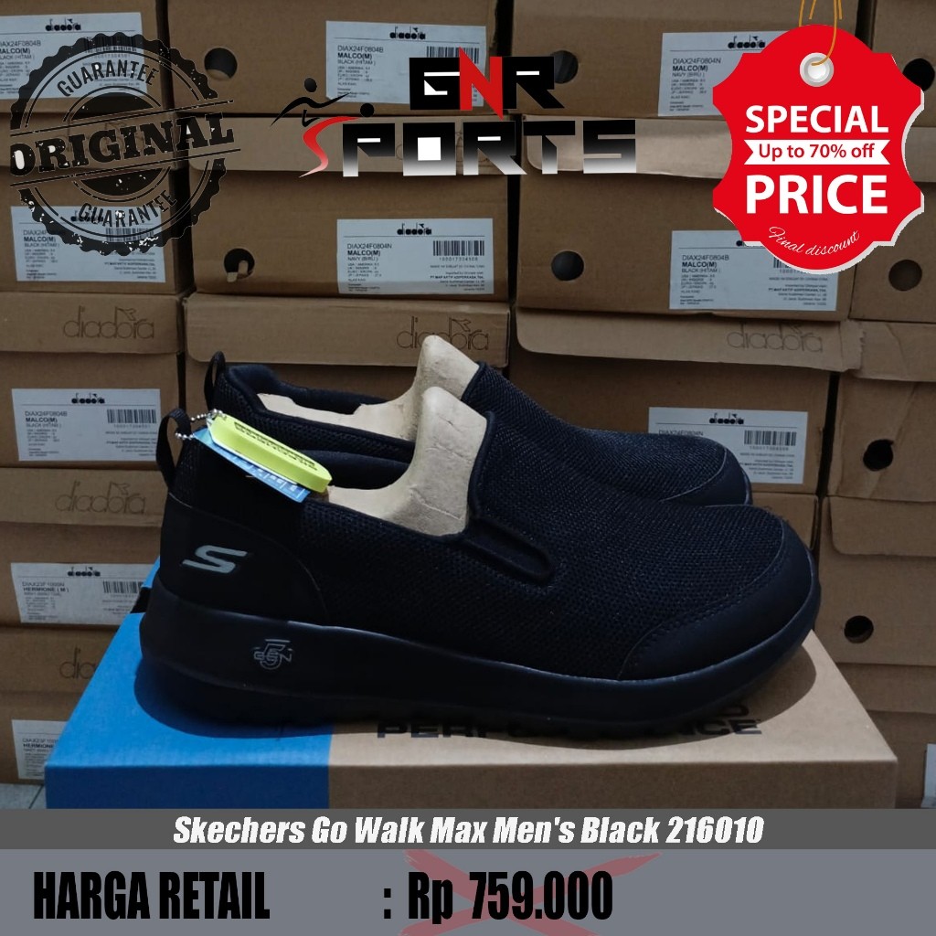 Sepatu Skechers Go Walk Max Men's Black 216010/BBK Original 100%