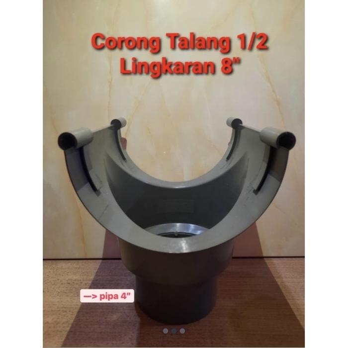 Bocoran / Corong Talang Air Setengah Lingkaran PVC 8" Inch / RG 8