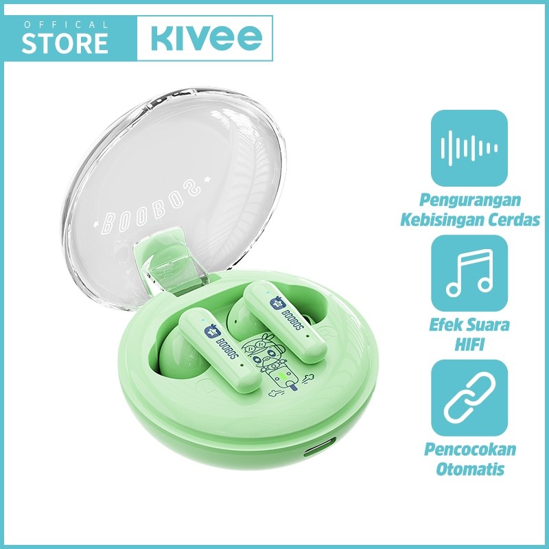 READY (New Year Sale)KIVEE TWS Earphone Bluetooth KV- TW112 Cartoon HIFI Long Battery Life Original