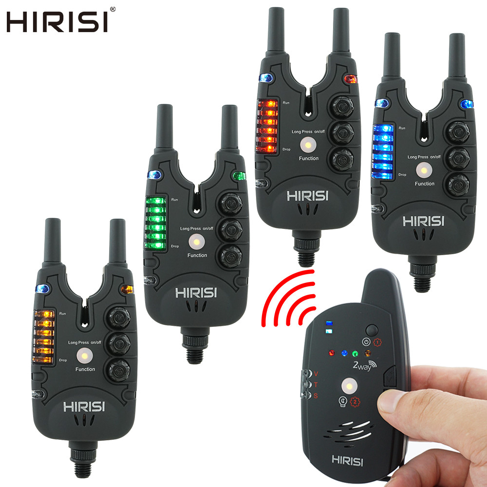 Hirisi Carp Fishing Alarm Set Wireless Bite Alarm 2 Way Remote Control Bite Incator Fishing Accessor