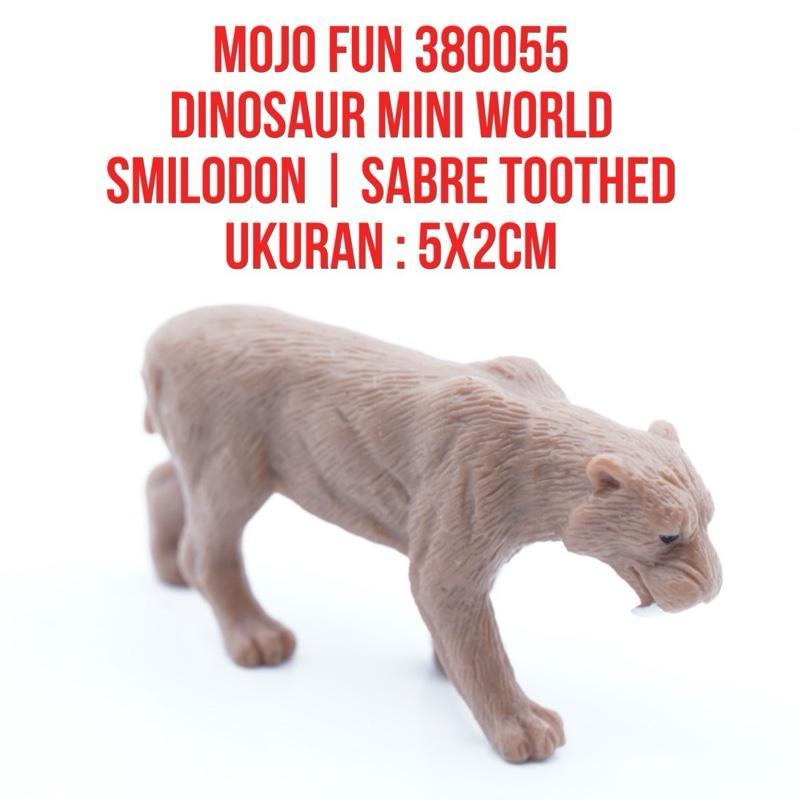 MOJO Fun 380055 Dinosaur Mini World | Smilodon Sabre Toothed Dinosaurs Dinosaurus Jurassic Prehistor
