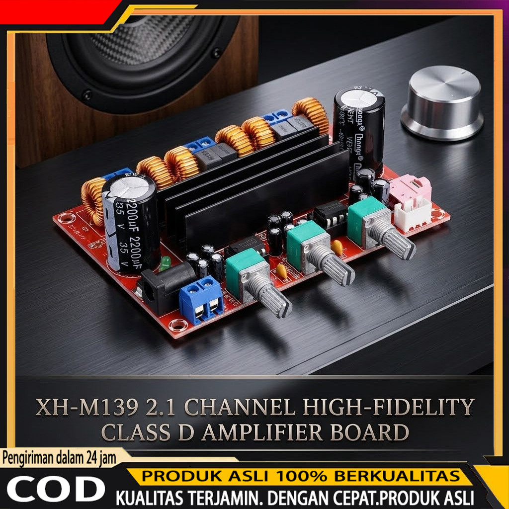 Amplifier TPA3116D2 200W Max 2.1 CH Subwoofer Board XH-M139 Suara Bass Nendang HIFI Stereo Digital P