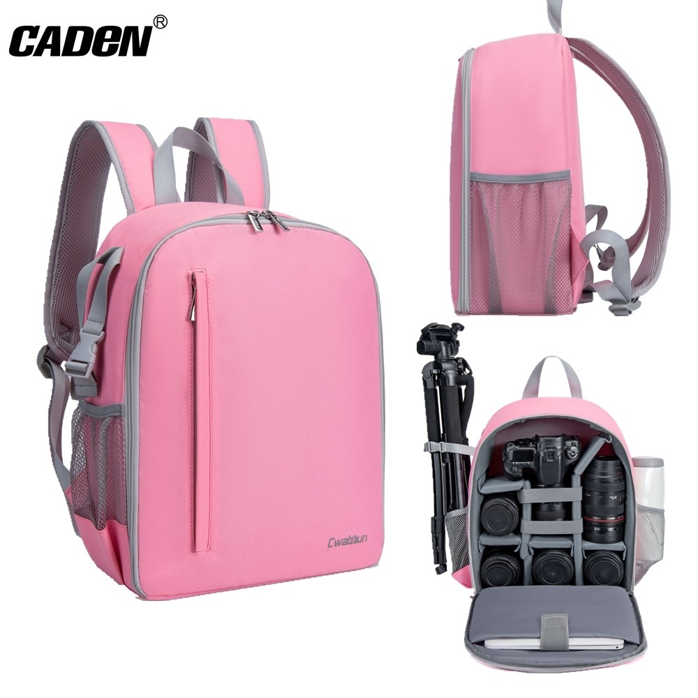 CADeN Camera Backpacks Fashion Pink Large Capacity Bag for gital DSLR Cameras Lens Laptop for Nikon 