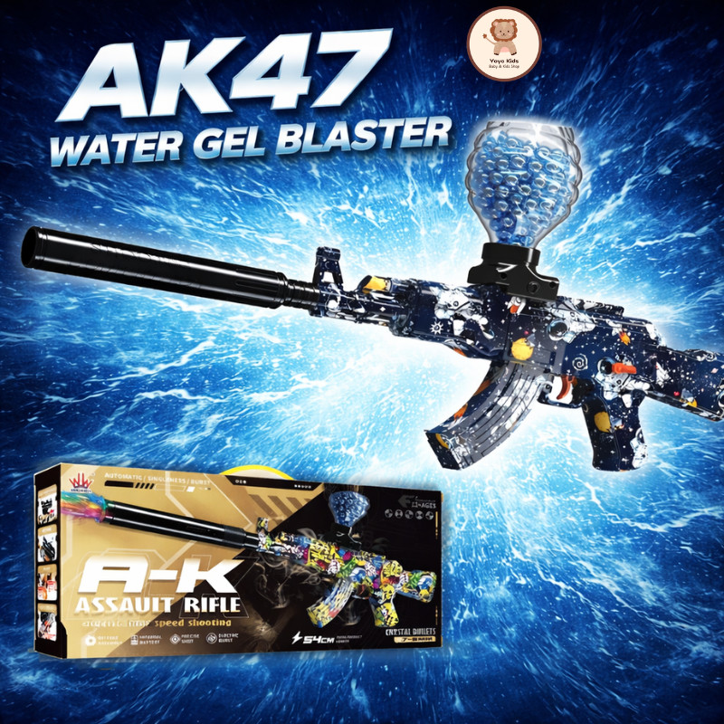 Mainan Water Gel Elektrik Otomatis AK47 Manual Otomatis Water Gell Blaster Akurat High FPS Jelly SNI