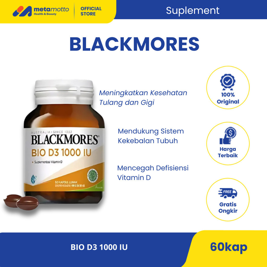BLACKMORES BIO D3 1000 IU BPOM KALBE - Metamotto
