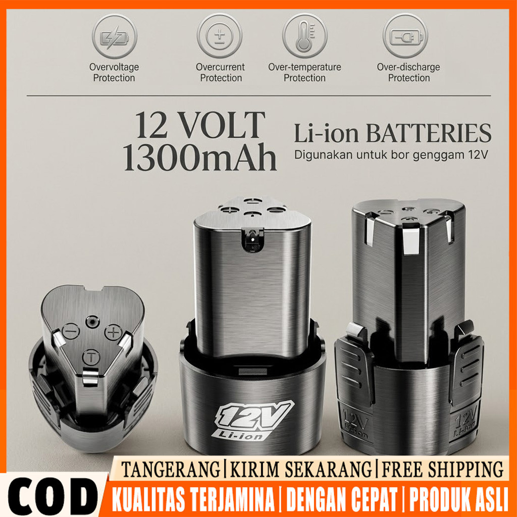 PROMO SPESIAL Paket Lengkap Baterai 12v + Charger Termurah Batre Bor Cordless Batrai Jet Cleaner Mes