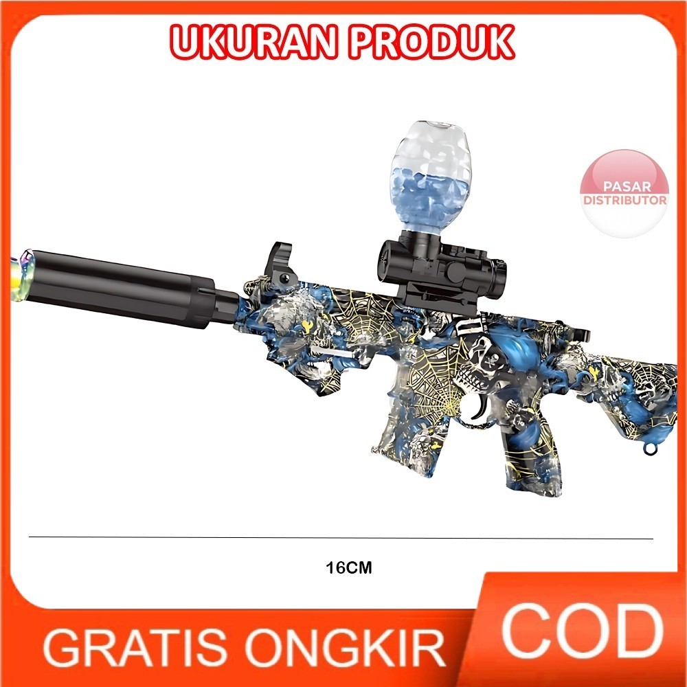 Pasar Distributor D-6650/WH82-4 M416 GEL BLASTER Mainan Tembakan Ball Elektrik M416 Lampu Aman