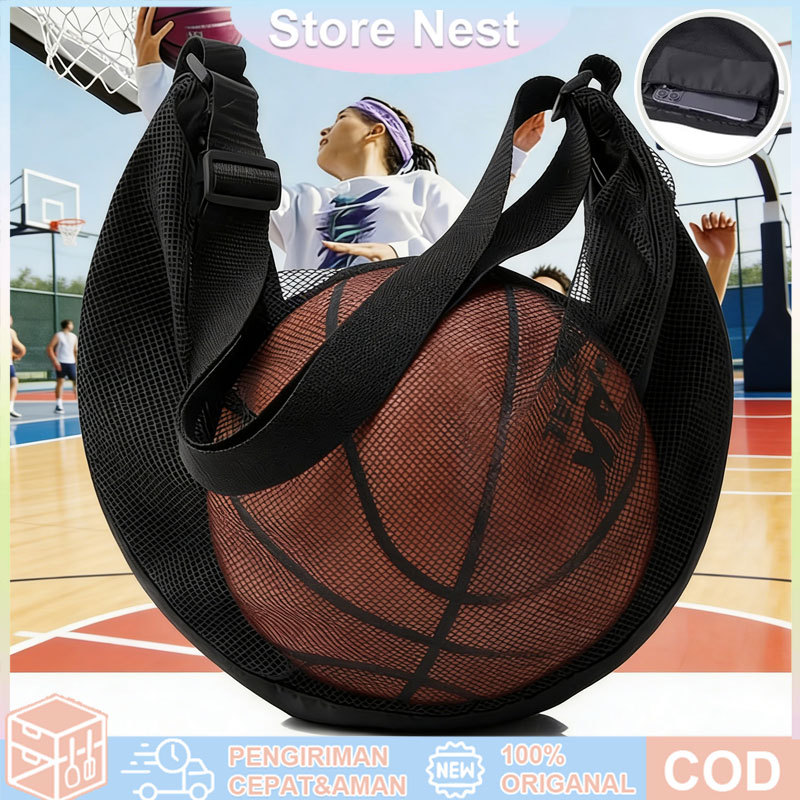Basketball Crossbody Bag Tas Bola Basket Mesh Ringan Tas Bahu Berkapasitas Besar Tas Bola Bahu Tas S
