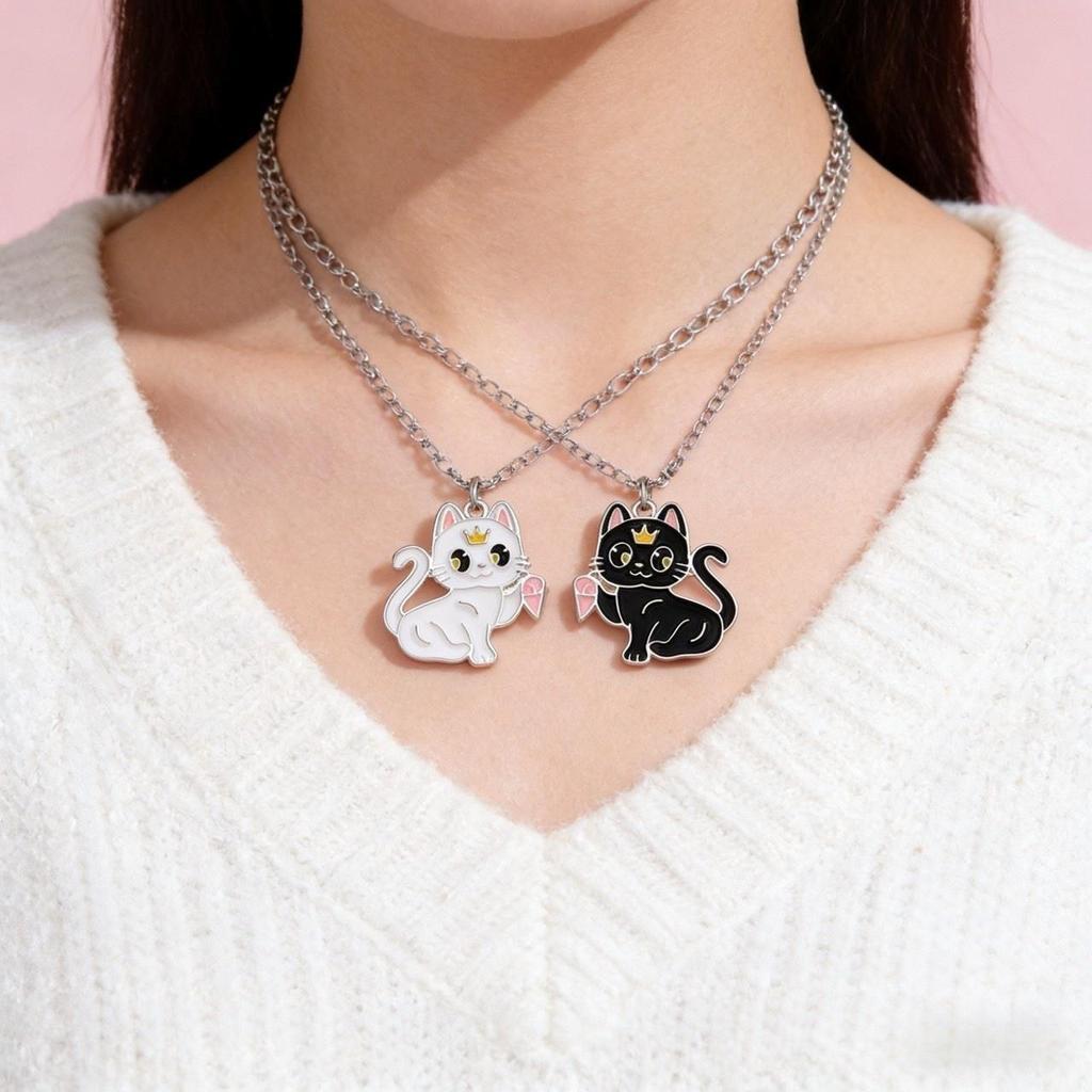 [Magnet]Kalung Magnet Kucing Sahabat Terbaik Kalung Magnet Couple Kombinasi Kucing Cat Titanium Stee