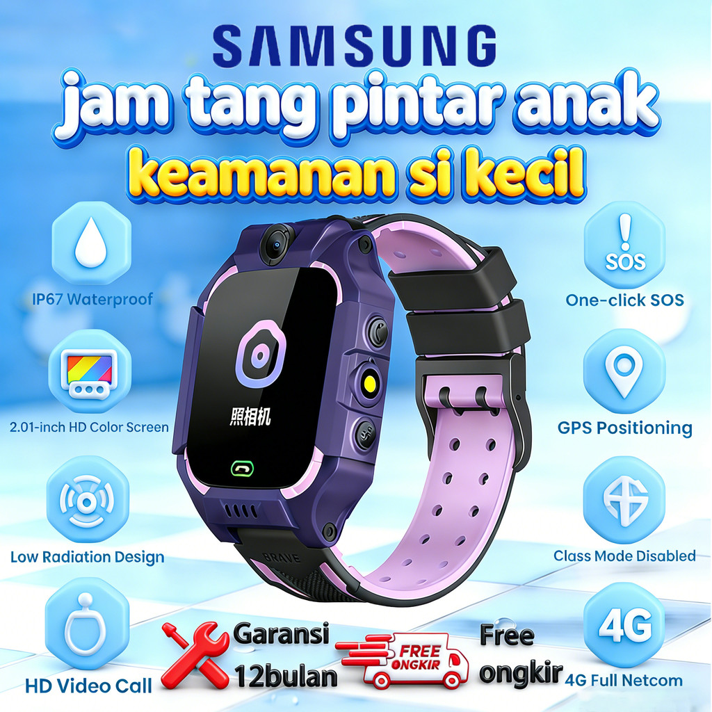 2026 Baru Samsung Kids Smartwatch VC Bisa Diputar 360 Derajat  Kids Smartwatch Jam Anak Telepon GPS 