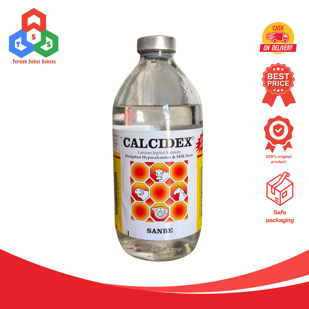 Calcidex 500 ml STS2 - Larutan Injeksi Kalsium Sapi Kambing Kuda