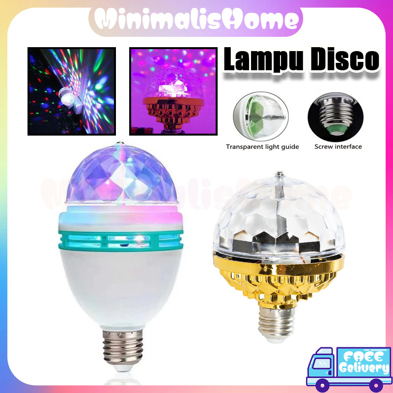 Lampu Disco/LED Fitting Putar Otomatis Disko Warna-Warni RGB/LED Warna-Warni Fitting Putar Otomatis