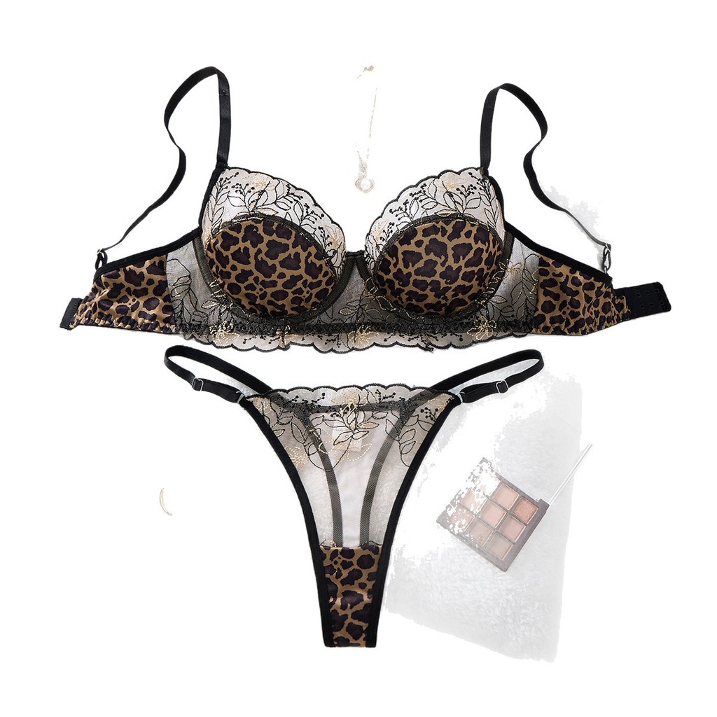 Set pakaian dalam motif macan tutul baru untuk wanita