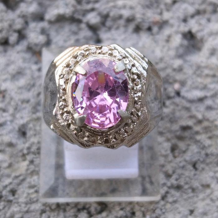 JGA Cincin pria American diamond pink