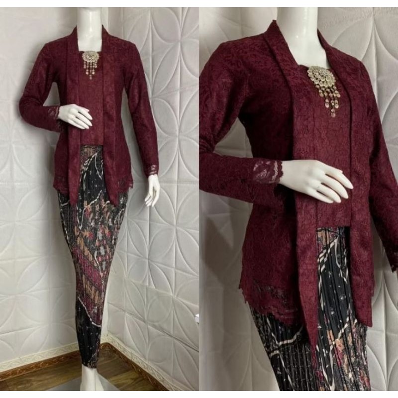 Haghia Busana - Set Kutu Baru Brokat - Kebaya Kutu Baru Modern - Kebaya Modern - Kebaya Wisuda - Keb