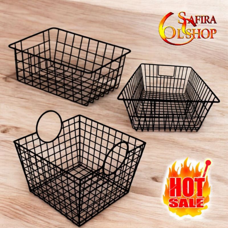 READY Keranjang Kotak Besi / Keranjang Penyimpanan Serbaguna