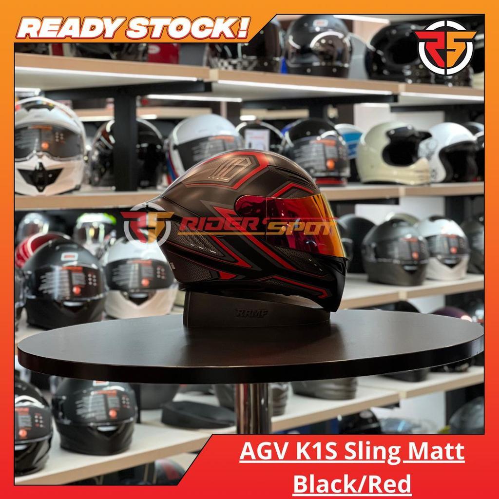 Helm Motor AGV K1 S Sling Matt Black/Red Helmet Original Italy Riding