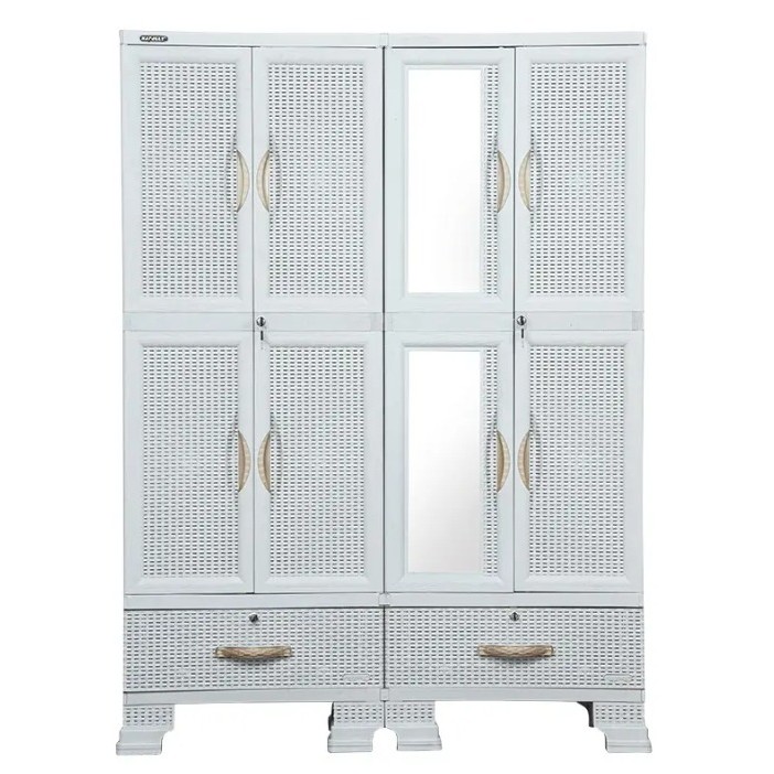 LEMARI PAKAIAN PLASTIK 4 PINTU NAPOLLY CABRO 466 PREMIUM QUALITY [NAPBOX]