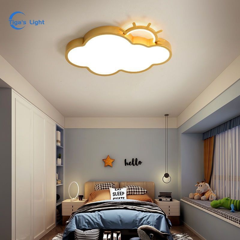 Lampu Plafon LED Awan Nordic Kreatif Lampu Kamar Tidur Lampu Eye Protection Untuk Kamar Anak-anak