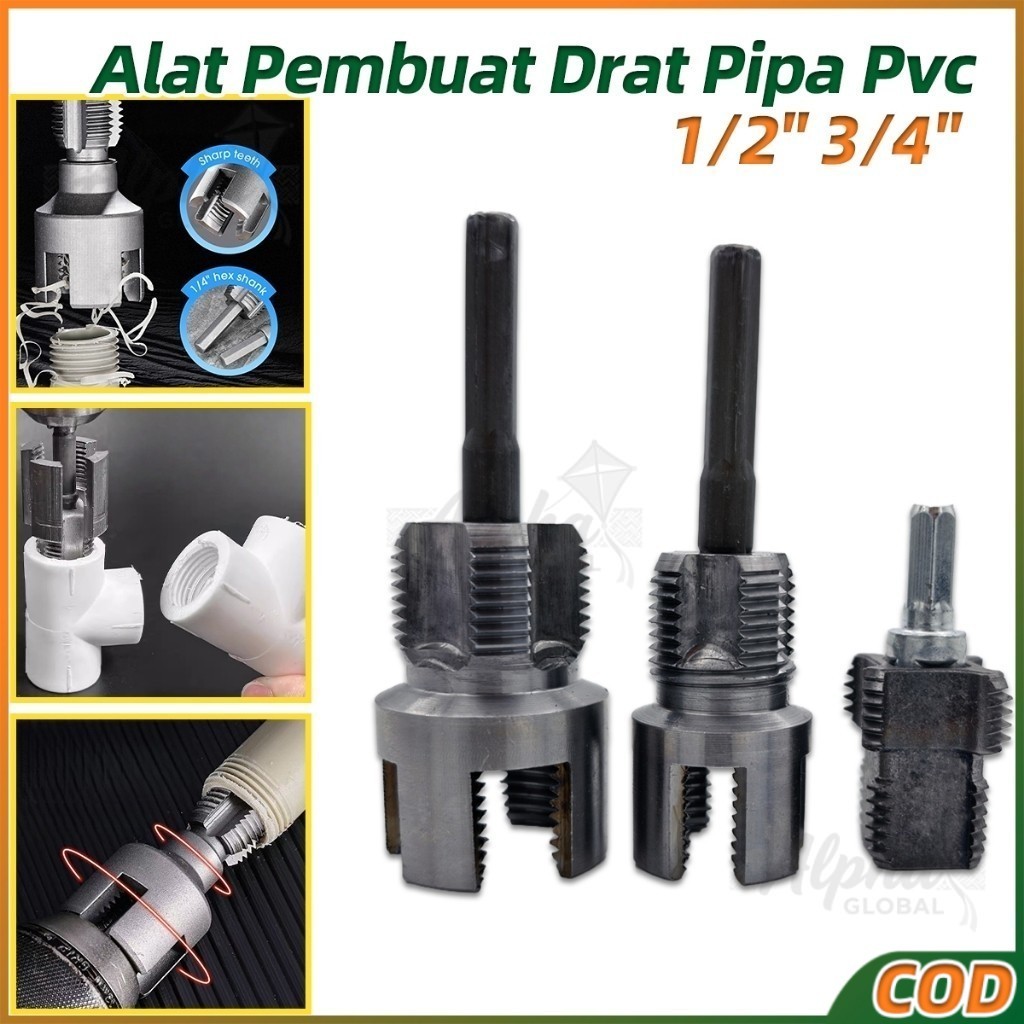 Alat Senai Pipa Alat Pembuat Drat Pipa Pvc Drat Cetakan Thread Alat Senai Pipa Pvc 1/2 Inch Alat Sen