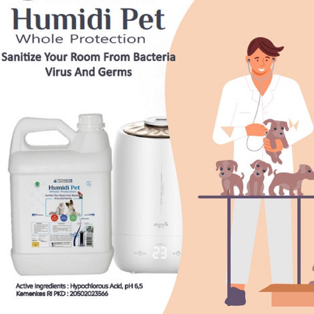 Techno De Humidipet Cairan Humidifier Sterilisasi Hilangkan Bau Kandang Hewan (5Liter)